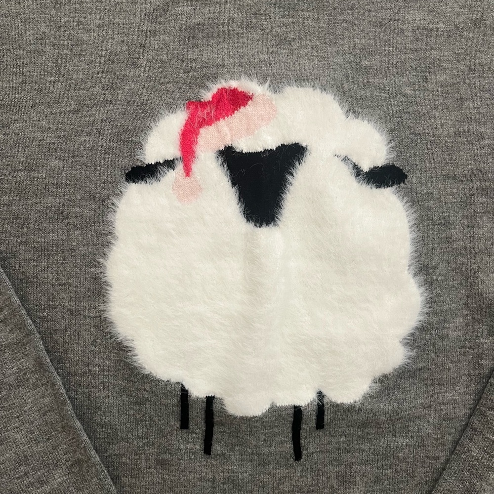 Talbots Gray Sweater with Sheep Design - Picture 2 of 3